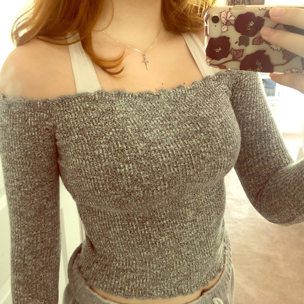 WINDSOR grey long sleeve top